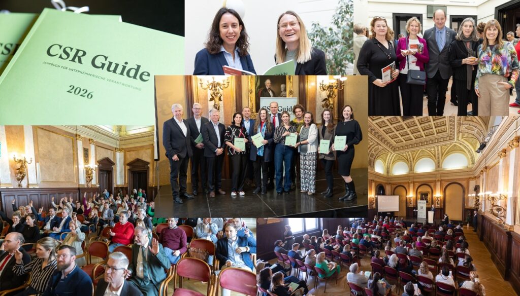 Im Palais Eschenbach wurde am 12. März mit zahlreichen Gästen der neue CSR Guide im medianet Verlag bereits zum 17. Mal präsentiert. Mit dabei neben unserer Generalsekretärin auch Beirät*innen Andrea Sihn-Weber und Andreas Schneider, sowie SENA-Vorstandsmitglied Alexandra Bolena. Herausgeber Michael Fembek präsentierte die Highlights.